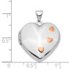 14K White Gold w/ Pink Rhodium 22mm Heart Locket Pendant