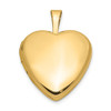 14K Yellow Gold 16mm Heart Locket Pendant