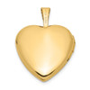 14K Yellow Gold 16mm Double Hearts Locket Pendant