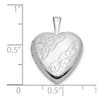 14k White Gold 16mm Floral Heart Locket Pendant