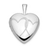 14k White Gold 16mm Double Hearts Locket Pendant