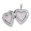 14k White Gold 16mm Double Hearts Locket Pendant