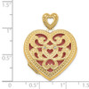 14K Yellow Gold 24mm w/ Diamond Vintaged Heart Locket Pendant