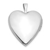 14K White Gold 20mm Plain Polished Heart Locket Pendant