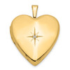 14K Yellow Gold 20mm Diamond Heart Locket Pendant