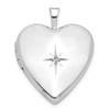 14K White Gold 20mm Diamond Heart Locket Pendant