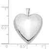 14K White Gold 20mm Flower Vine Border Heart Locket Pendant