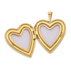 14K Yellow Gold 20mm Flower Vine Border Heart Locket Pendant