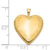 14K Yellow Gold 20mm Flower Vine Border Heart Locket Pendant