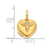 14K Yellow Gold Polished CZ Bee Heart 12mm Locket Pendant