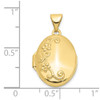 10K Yellow Gold Floral Oval Locket Pendant