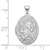 10k White Gold Polished Reversible Love You Always Oval Locket Pendant