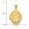 14k Yellow Gold Swirl Design 17mm Oval Locket Pendant