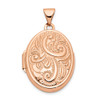 14k Rose Gold Scroll Design 21mm Oval Locket Pendant