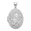 14k White Gold Polished Reversible Love You Always Oval Locket Pendant