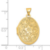 14K Yellow Gold Scrolled Floral Locket Pendant