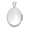 14k White Gold Heart and Scroll Border Oval Locket Pendant