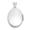 14k White Gold 21mm Oval Floral Scroll Border Locket Pendant