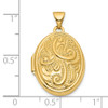 14K Yellow Gold Reversible Swirl Design 21mm Oval Locket Pendant