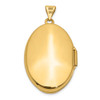 14K Yellow Gold Polished Domed Oval Locket Pendant