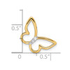 14K Yellow Gold Polished Butterfly Diamond Chain Slide Pendant
