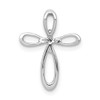 14k White Gold 1/20ctw Diamond Cross Chain Slide Pendant