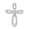 14k White Gold 1/10ctw Diamond Cross Chain Slide Pendant PM4997-010-WA