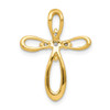 14K Yellow Gold 1/5ctw Diamond Cross Chain Slide Pendant