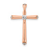 14k Rose Gold 1/5ctw Diamond Cross Chain Slide Pendant