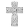 14k White Gold 1/2ctw Diamond Filigree Cross Chain Slide Pendant