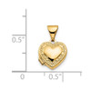 14K Yellow Gold Scroll Border 10mm Heart Locket Pendant