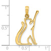 14K Yellow Gold Polished Cat Reaching Pendant