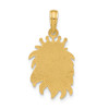 14K Yellow Gold Polished Lion Head with Crown Pendant