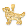 10K Yellow Gold Diamond-cut Golden Retriever Pendant