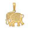 10K Yellow Gold Textured Elephant Pendant