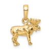 10K Yellow Gold 3-D Moose Pendant