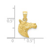 10K Yellow Gold Diamond-cut Horse Pendant