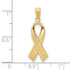 10K Yellow Gold Polished Survivor Ribbon Pendant