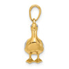 14K Yellow Gold and White Rhodium-plating Diamond-cut 3D Duck Pendant