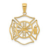 10K Yellow Gold Fireman Shield Pendant