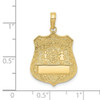 10K Yellow Gold Large Police Badge Pendant