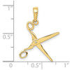 10K Yellow Gold 3-D Moveable Scissors Pendant