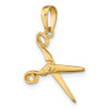 10K Yellow Gold 3-D Moveable Scissors Pendant