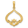 14K Yellow Gold Polished Claddagh Pendant D5574