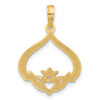 14K Yellow Gold Polished Claddagh Pendant D5574