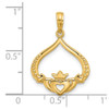 14K Yellow Gold Polished Claddagh Pendant D5574