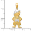10K Yellow Gold & Rhodium-plating Boy w/Hands in Pockets Pendant