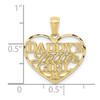 10K Yellow Gold Diamond-cut Daddys Little Girl Heart Pendant