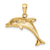 10K Yellow Gold Jumping Dolphin Pendant