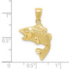 10K Yellow Gold Polished & Textured Bass Pendant